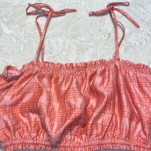 Pink Orange synch tank crop top